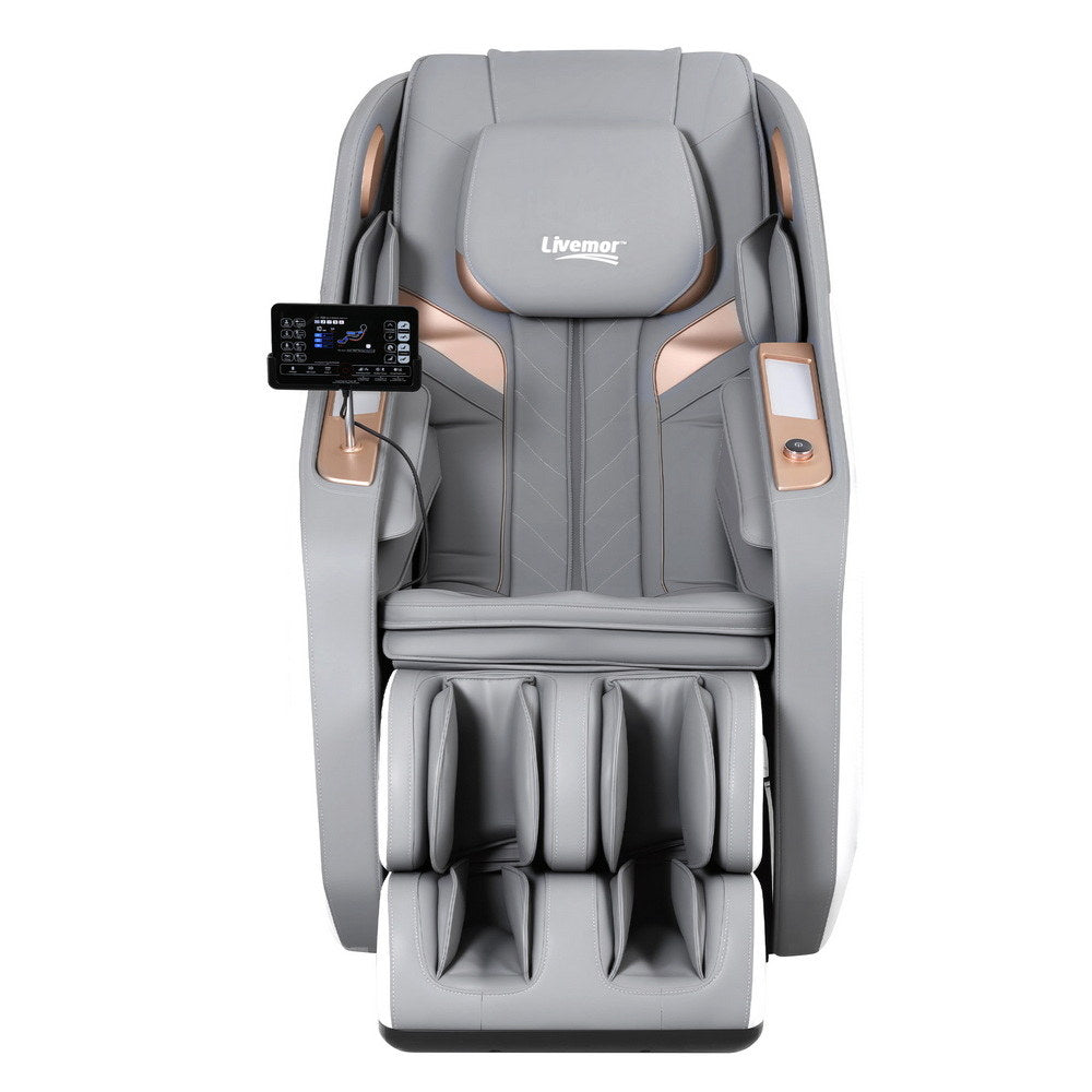 Livemor 4D Massage Chair Electric Recliner Double Core Mechanism Massager ROWA White-2